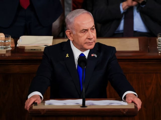 israeli prime minister benjamin netanyahu looks on as he addresses a joint meeting of congress at the us capitol in washington us july 24 2024 photo reuters